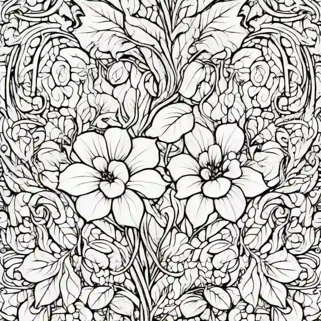 Flowering vines coloring pages